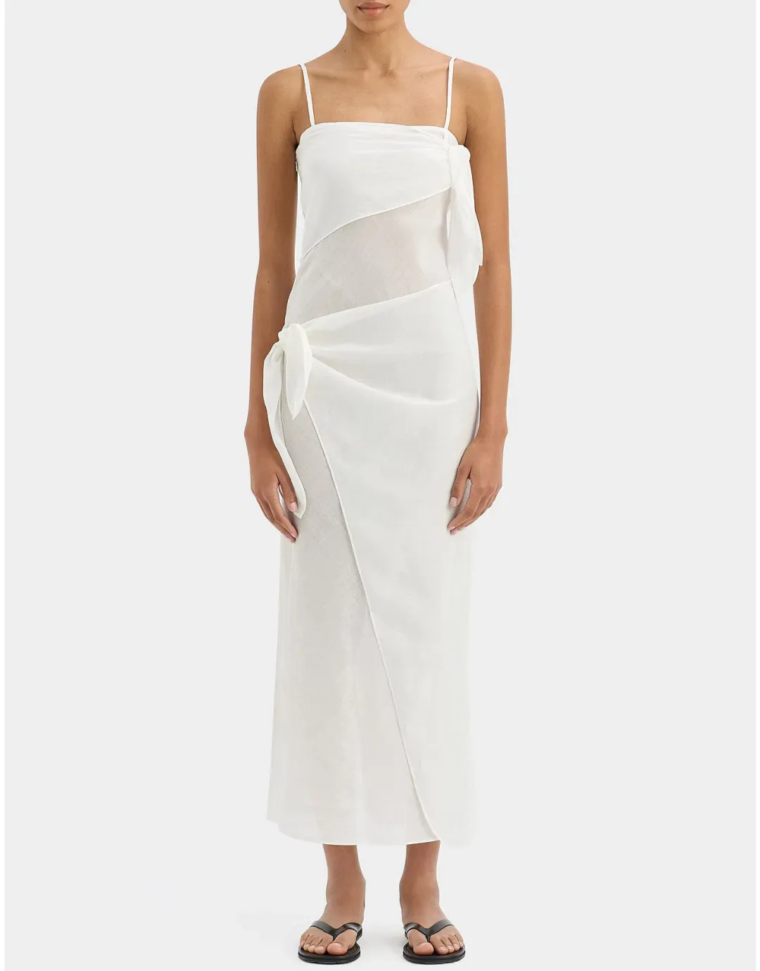 SIR Rosalia Wrap midi dress Ivory for rent on The Volte - main image