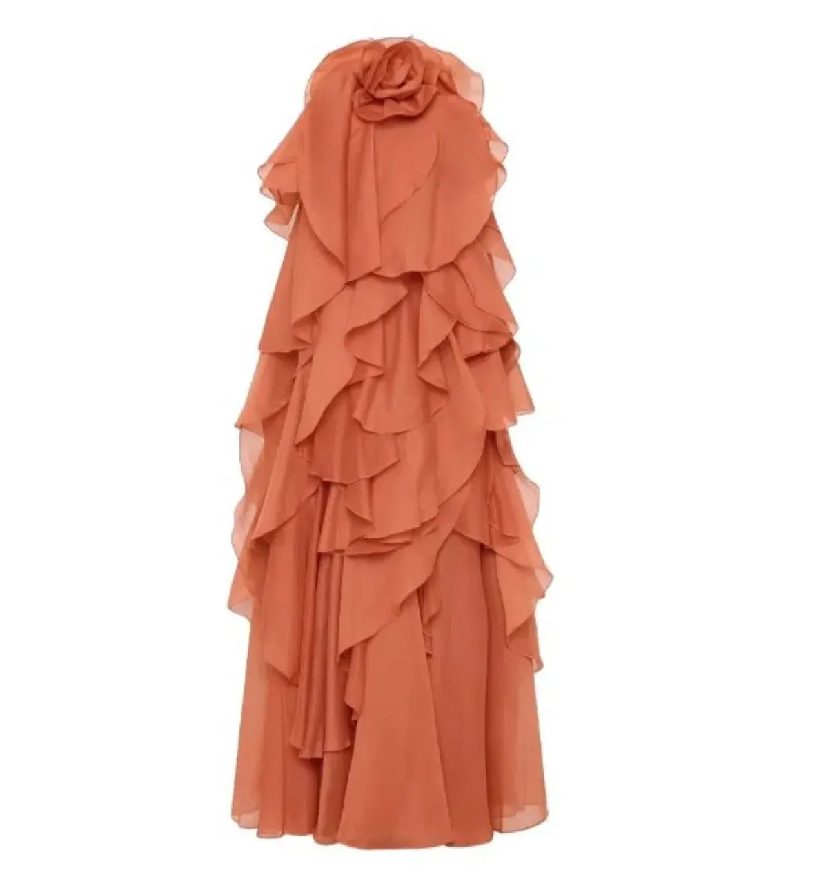Aje Pandorea Layered Maxi Dress Coral Clay Size AU 16 - Image 5