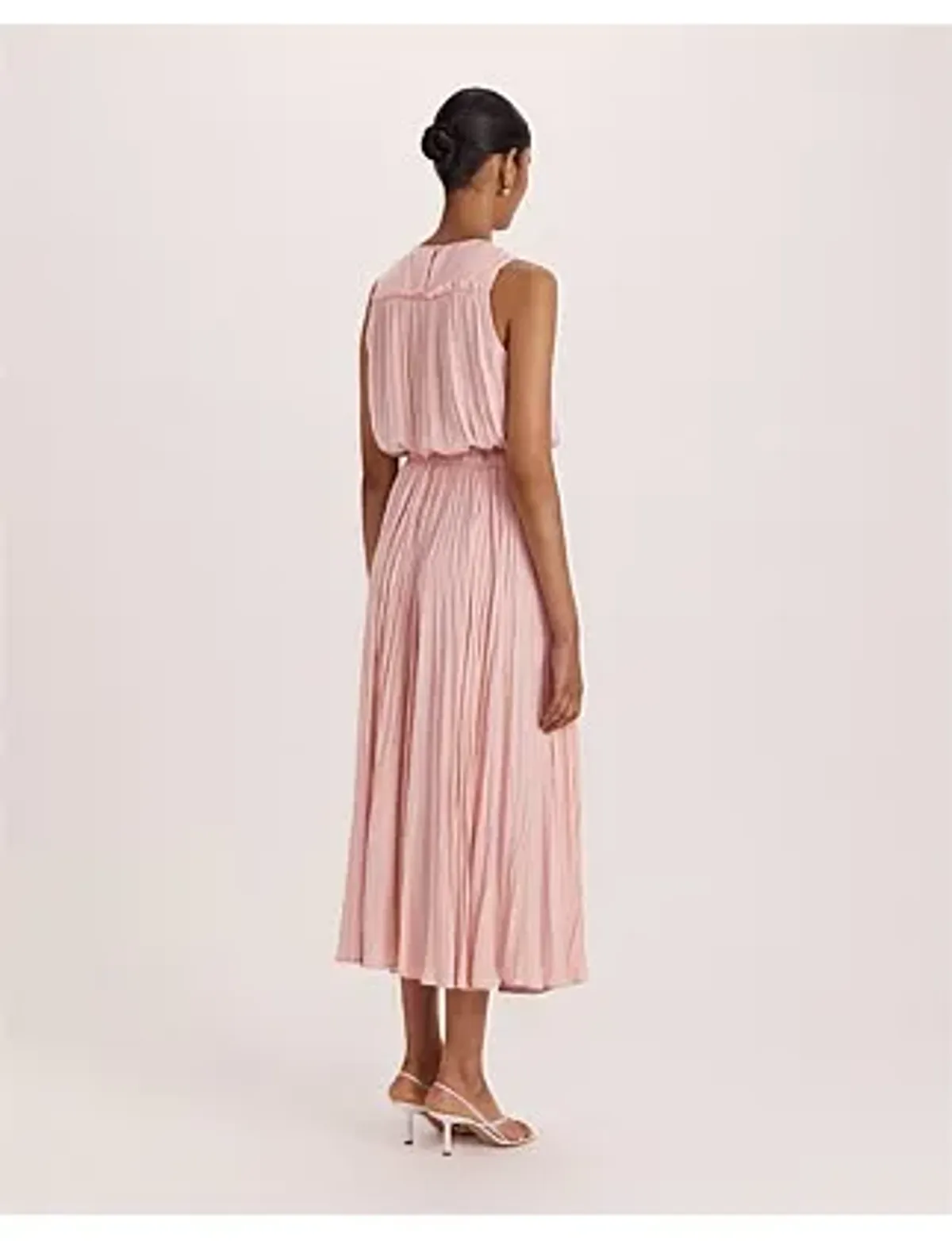 Saba Lillian Pleated Midi Dress Rose Size 12 for rent on The Volte - main image