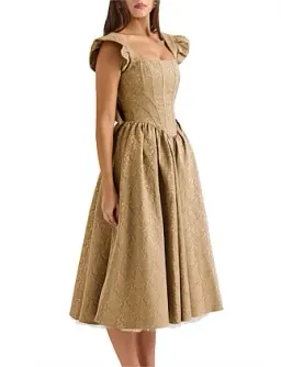 Norma Kamali HOUSE OF CB ALESSANDRA MIDI DRESS Gold Size 10 for rent on The Volte - image 2