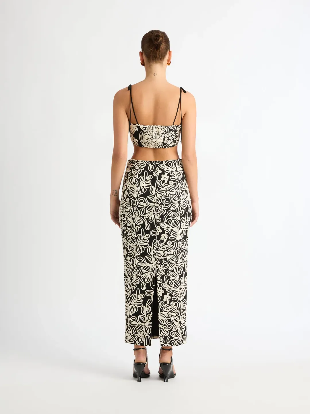 SHEIKE LUISA CROP TOP & LUISA MAXI SKIRT (SET) BLACK SIZE 18 for rent on The Volte - main image