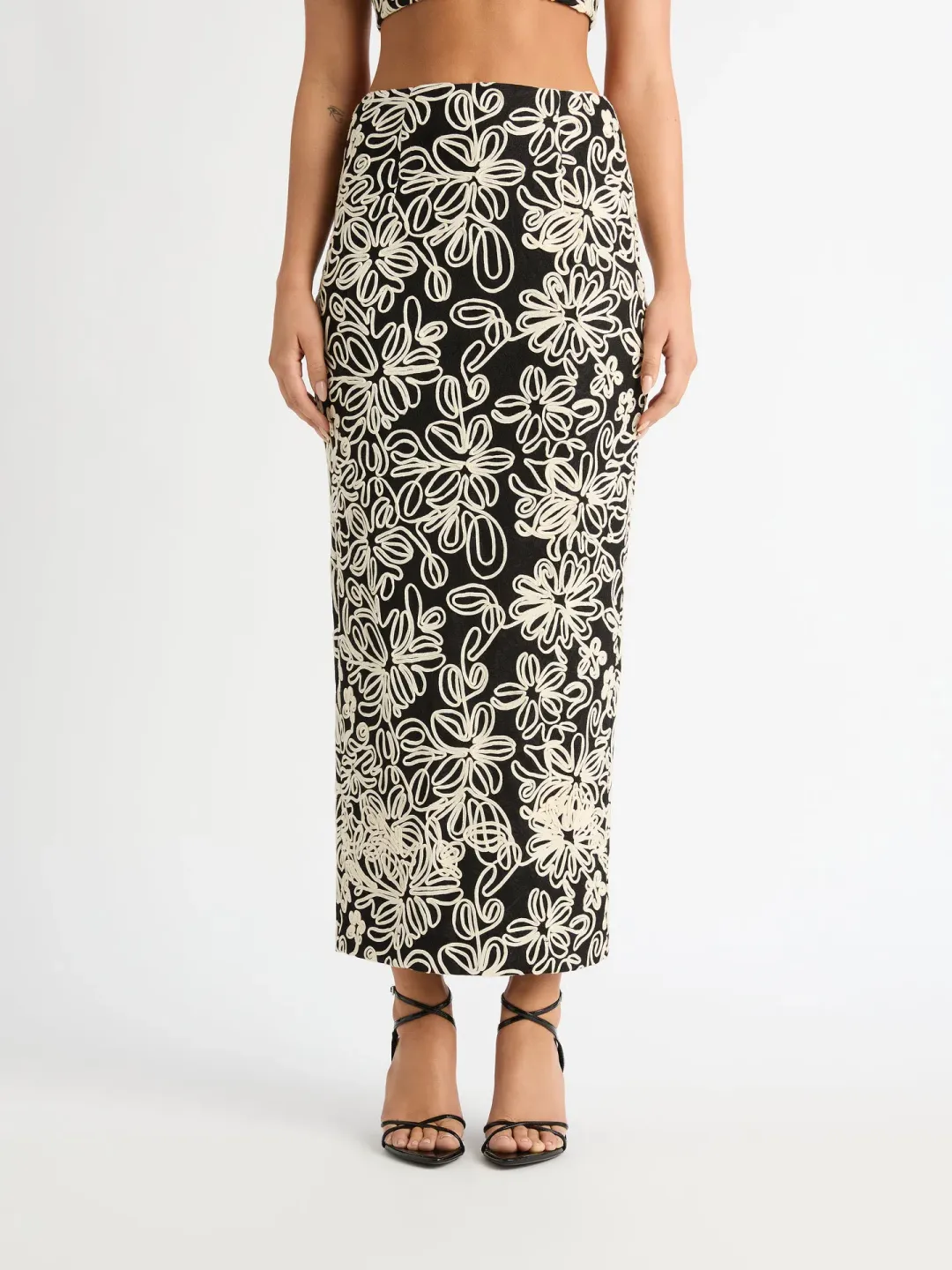 SHEIKE LUISA CROP TOP & LUISA MAXI SKIRT (SET) BLACK SIZE 18 for rent on The Volte - main image