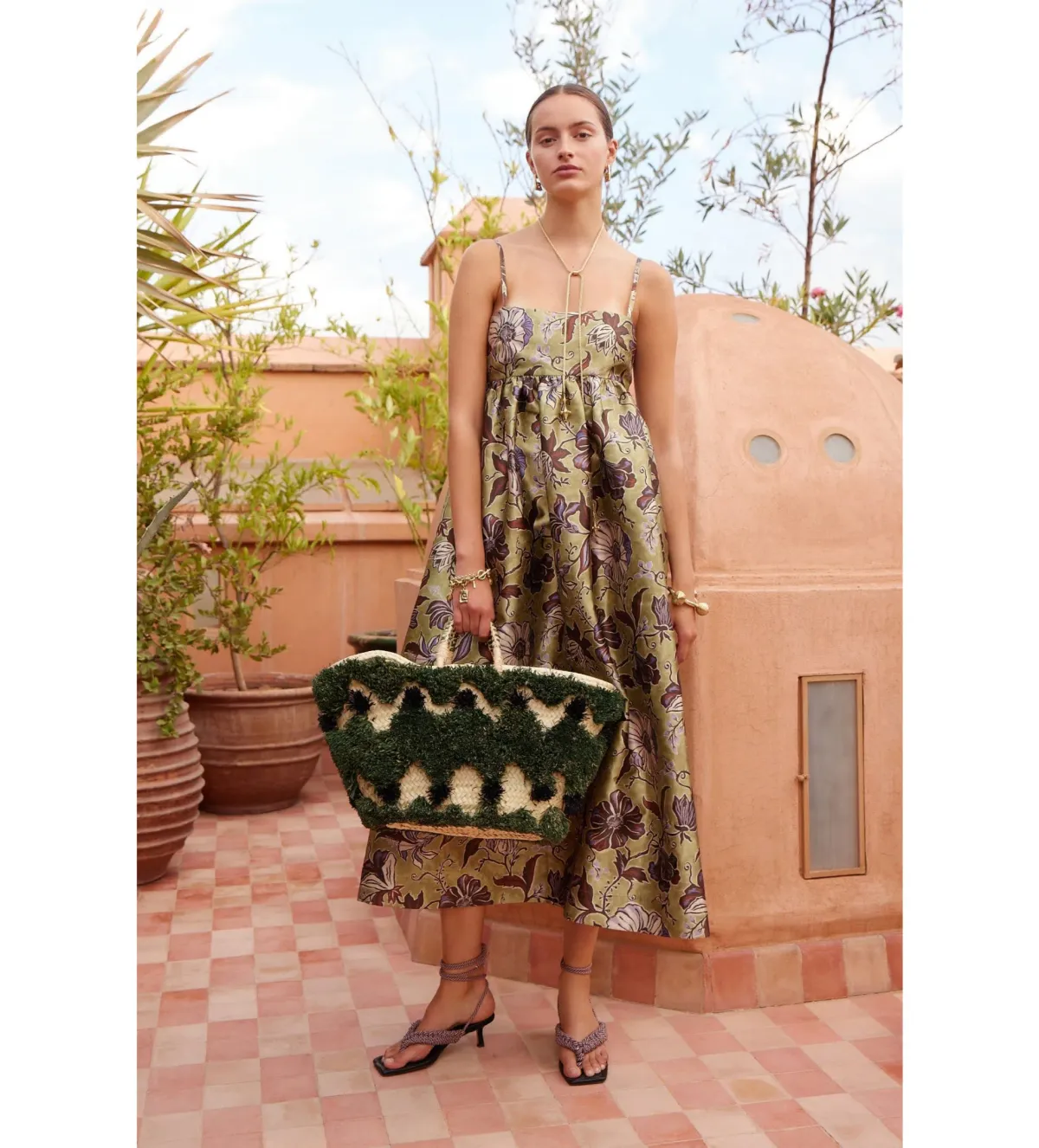 Alémais Citron Midi Dress Floral Size 10 - Image 1
