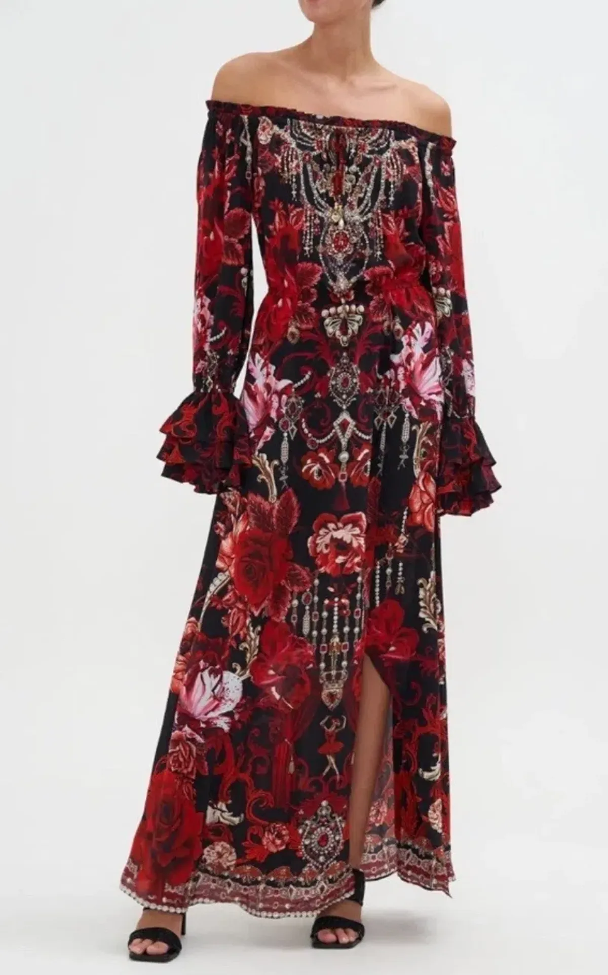 Camilla Drop Shoulder Split Dress Sisterhood Of The Rose Size XS AU 8 - Image 1