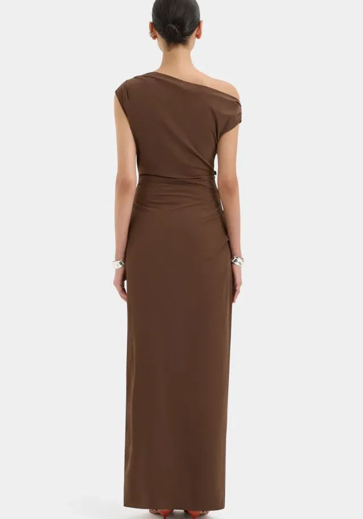 Sir Sol Off Shoulder Gown in Mocha Size 3/12 - Image 2