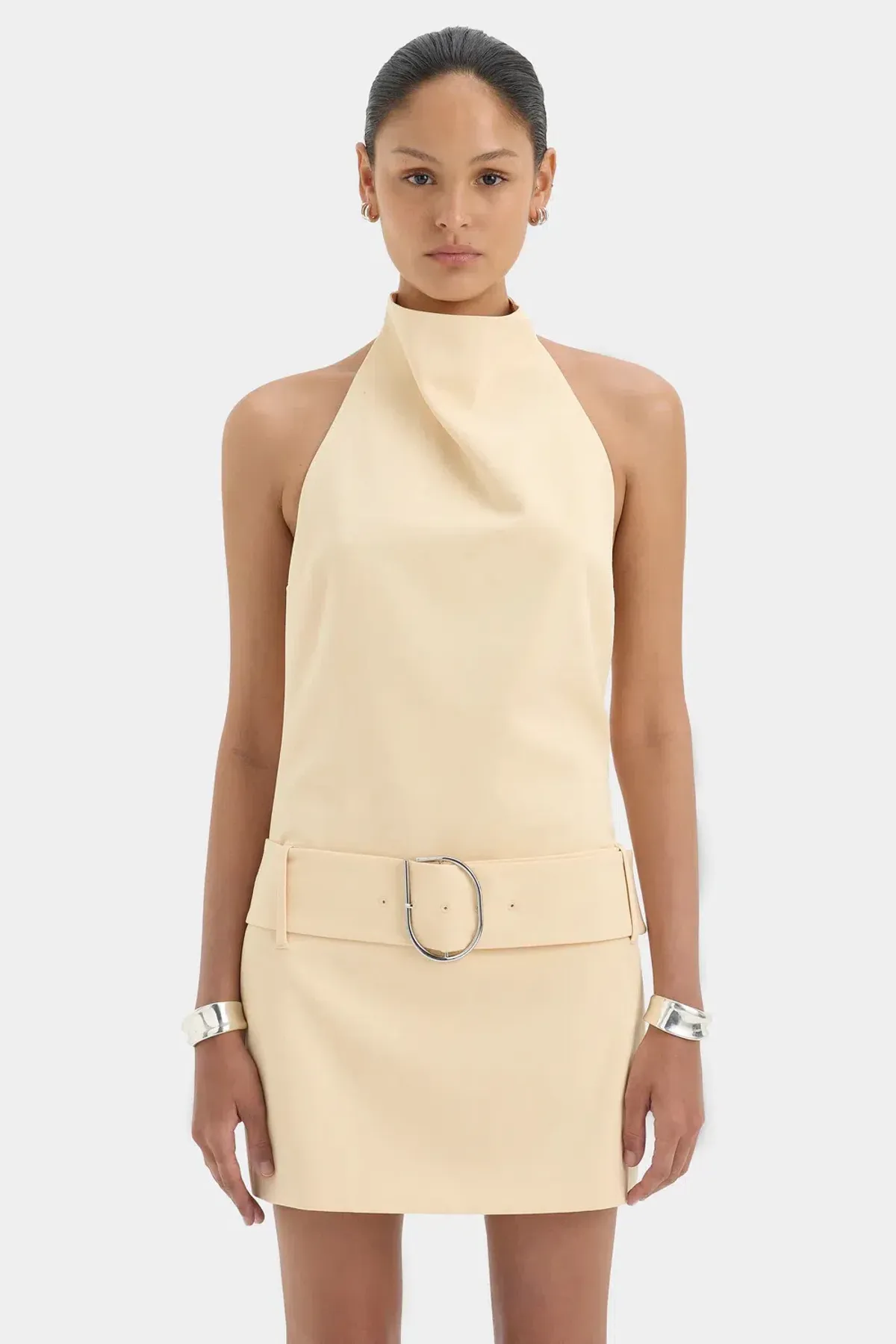 SIR THE LABEL SABINA BELTED MINI DRESS / YELLOW / SIZE 10 - Image 7