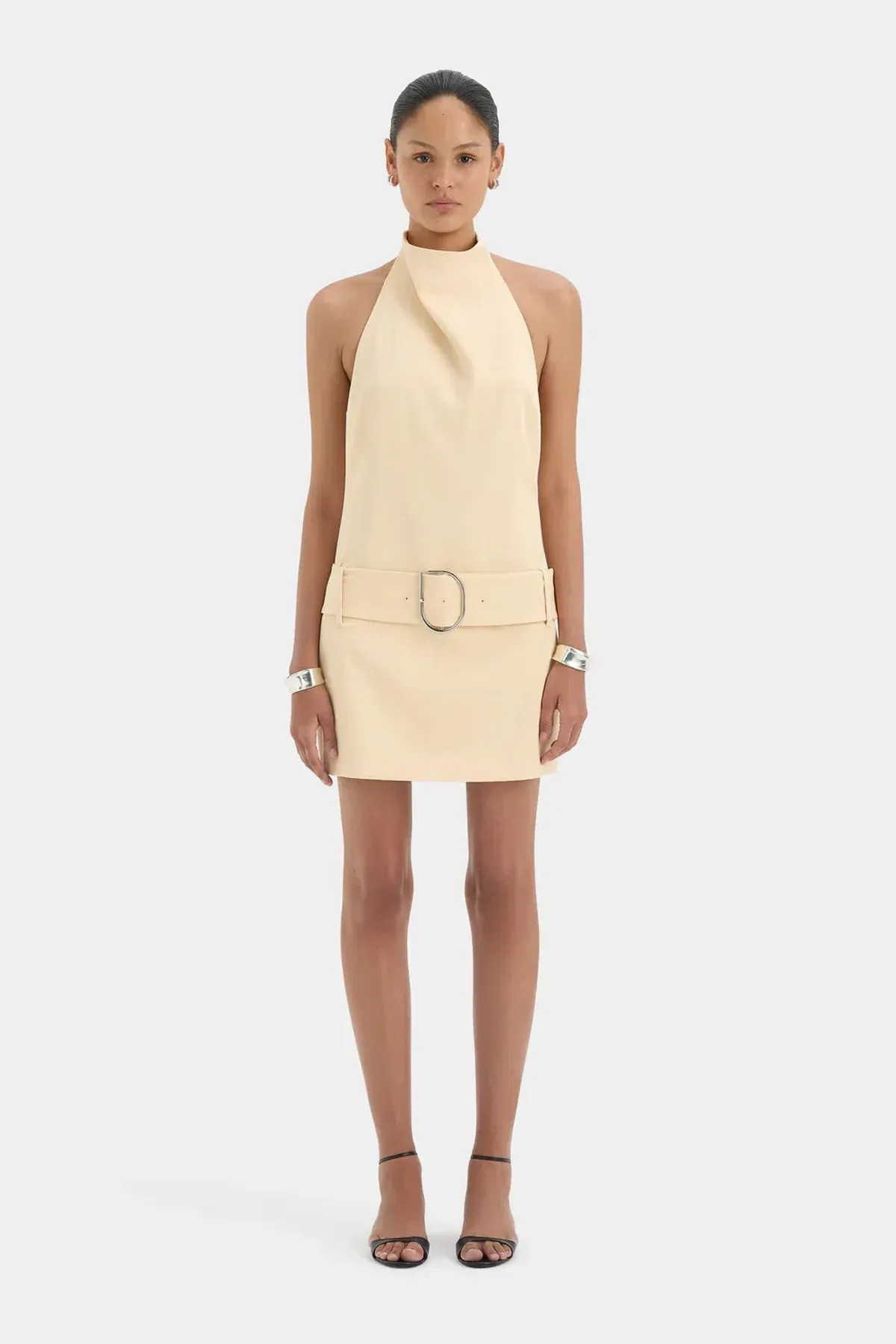 SIR THE LABEL SABINA BELTED MINI DRESS / YELLOW / SIZE 10 - Image 4