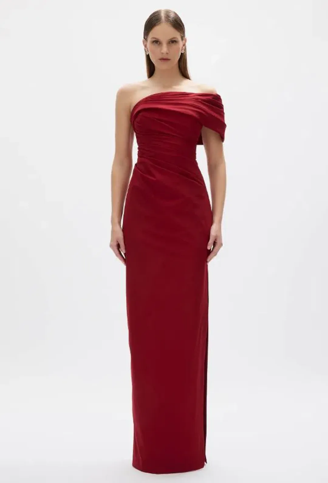 Rachel Gilbert Gale Gown in Wine Size 3/12 for rent on The Volte - main image