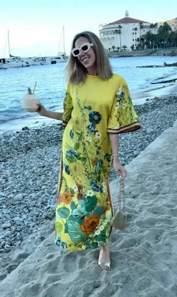 Alemais Cresida Midi Dress Yellow Floral Size 10 for rent on The Volte - image 1