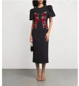 REBECCA VALLANCE ROSETTA MIDI DRESS BLACK SIZE AU 8 for rent on The Volte - image 3