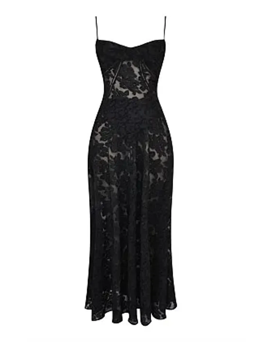 House Of Cb Seren Lace-Up Back Maxi Dress Black Size 10 (Regular Cup A-C) for rent on The Volte - main image