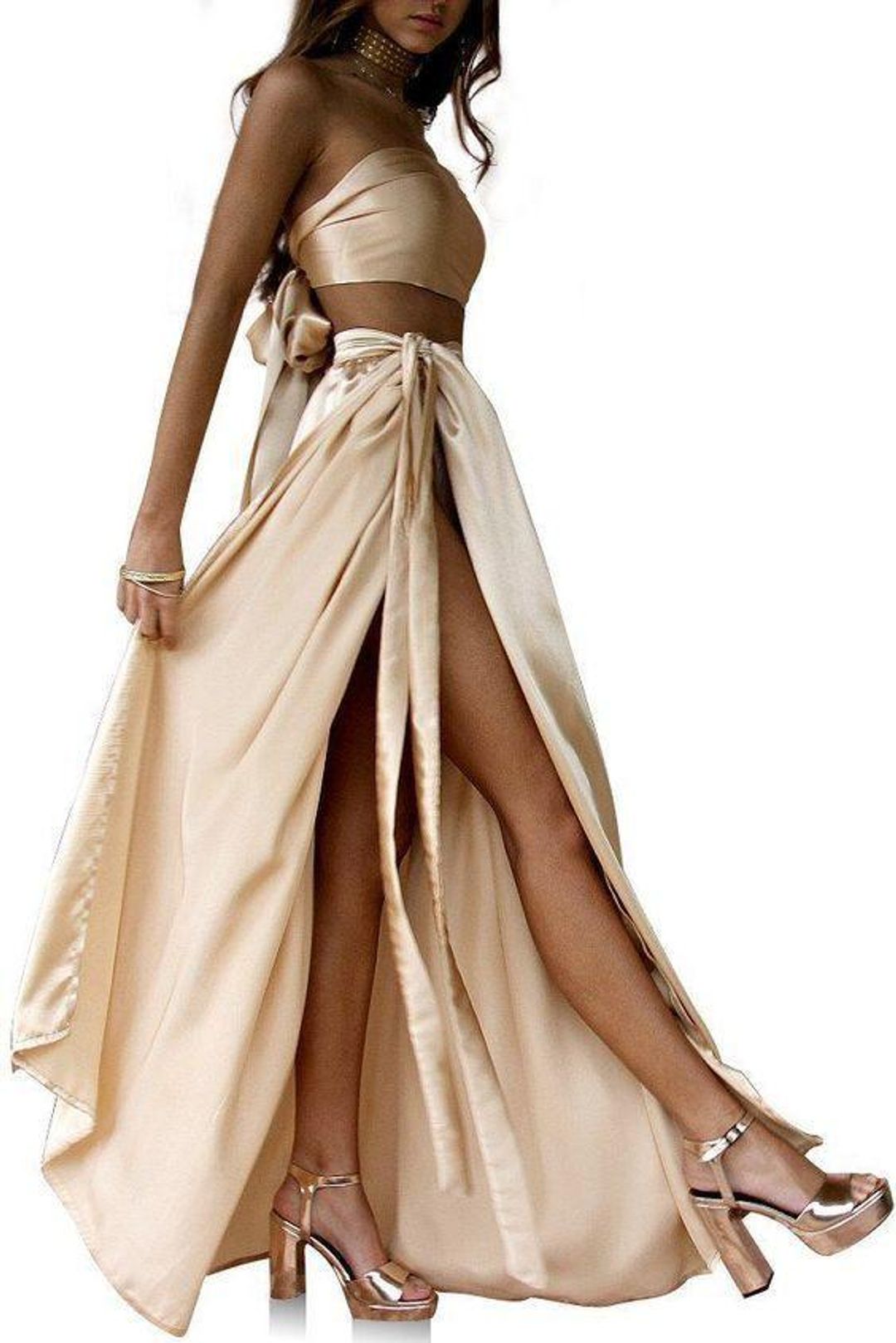 Sisters The Label two piece Gold set Size 6 for rent on The Volte - main image