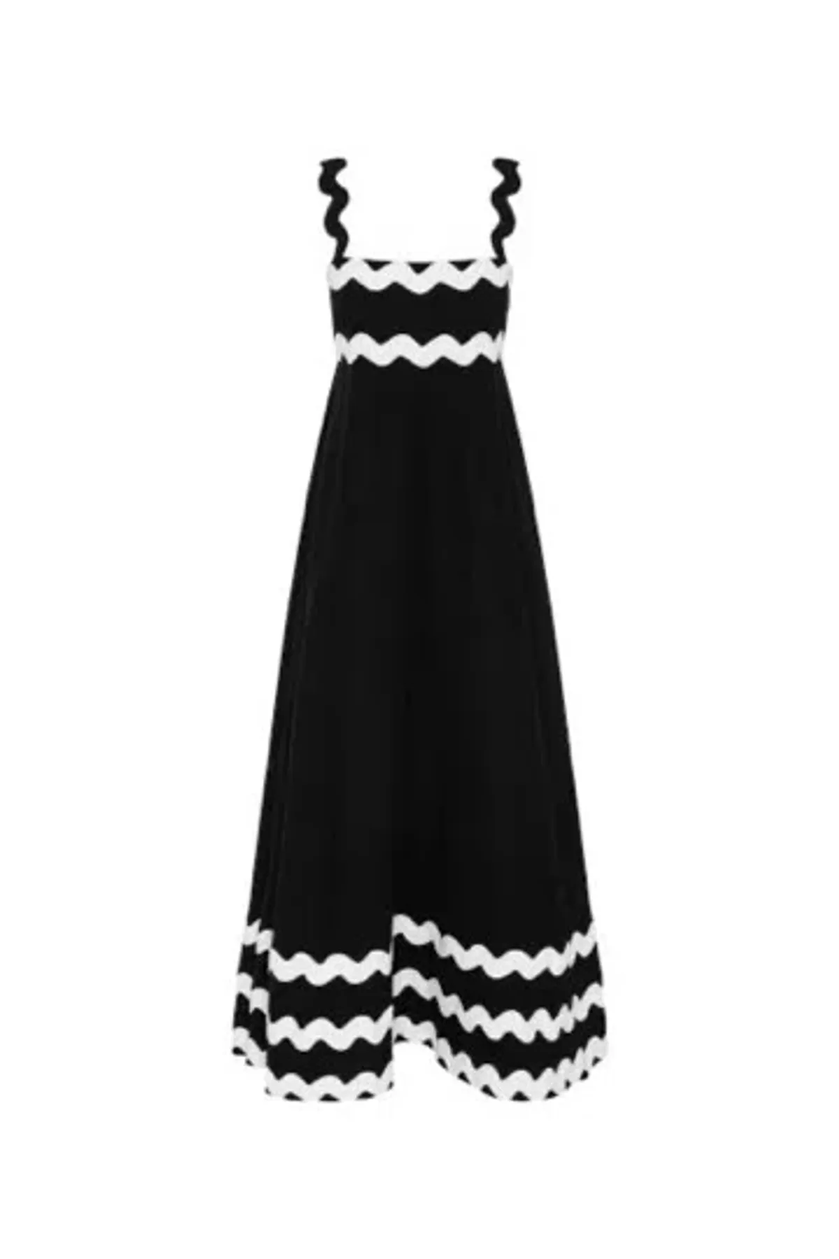 Mister Zimi Vivi Ric Rac Black White Maxi Dress 12 Medium M - Image 1