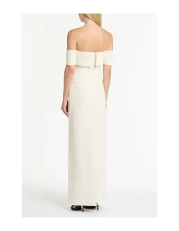 Carla Zampatti IVORY CREPE LA BANDA OFF SHOULDER GOWN | XXS | AU4 for rent on The Volte - image 3