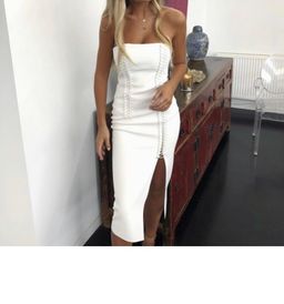Dion Lee Laced coil bustier dress white size 8 for rent on The Volte - image 2