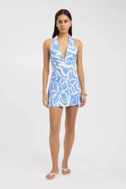 Kookai Soley Vee Mini Dress in Blue Size 8 for rent on The Volte - image 2