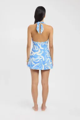 Kookai Soley Vee Mini Dress in Blue Size 8 for rent on The Volte - image 4