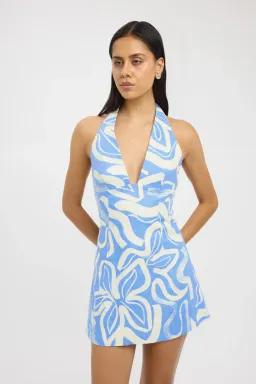Kookai Soley Vee Mini Dress in Blue Size 8 for rent on The Volte - image 3