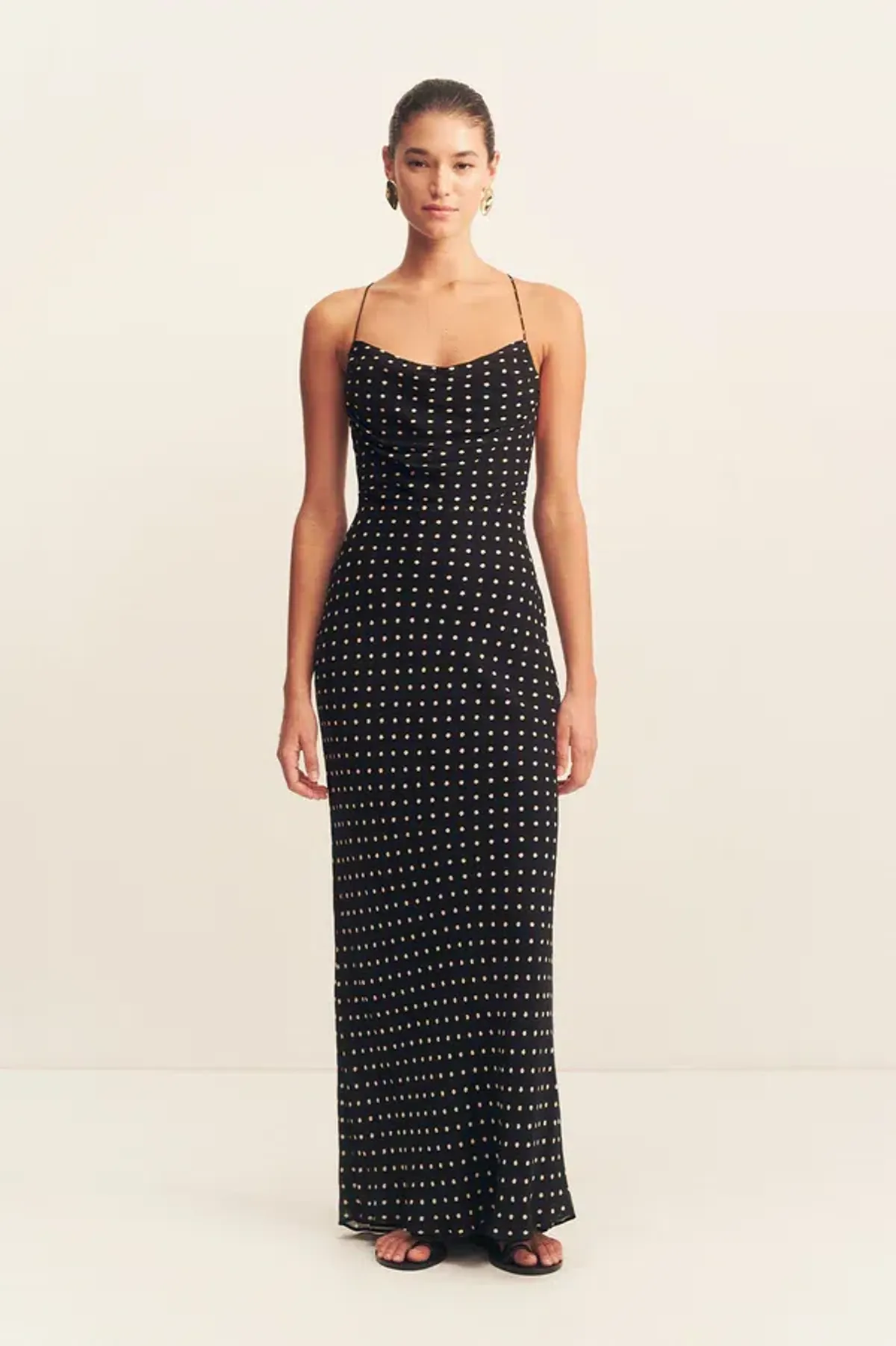 Shona Joy Houston Lace Back Maxi Dress / Polka dot / Size 16 - Image 1