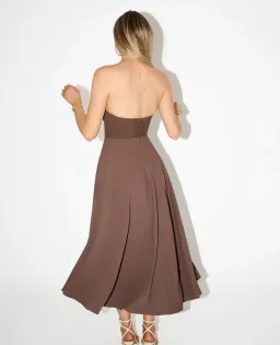 The Ultimate Odd Muse Strapless Midi Dress Brown XXL for rent on The Volte - image 2