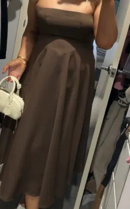 The Ultimate Odd Muse Strapless Midi Dress Brown XXL for rent on The Volte - image 3
