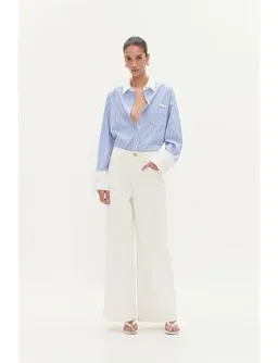 Aje Studio Palmer Striped Shirt Blue Size 6 for rent on The Volte - image 7