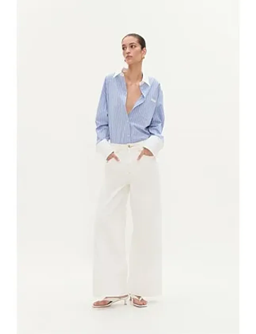 Aje Studio Palmer Striped Shirt Blue Size 6 for rent on The Volte - main image