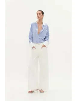 Aje Studio Palmer Striped Shirt Blue Size 6 for rent on The Volte - image 4