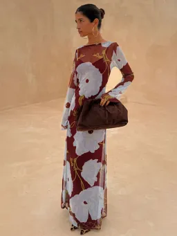 Never Fully Dressed Aria Dress size 18 burgundy & blue poppy for rent on The Volte - image 2
