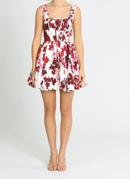 Aje Suzette Mini Dress Roses Of Provence Floral White for rent on The Volte - image 1