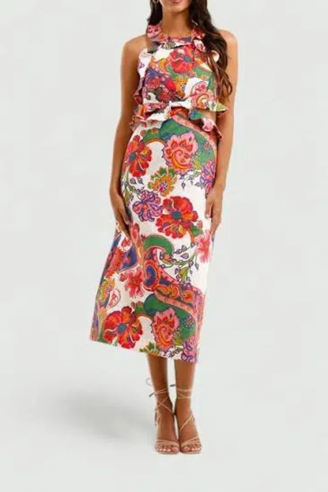 Zimmermann Lovestruck midi tie back paisley for rent on The Volte - main image