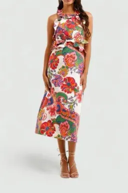 Zimmermann Lovestruck midi tie back paisley for rent on The Volte - image 1