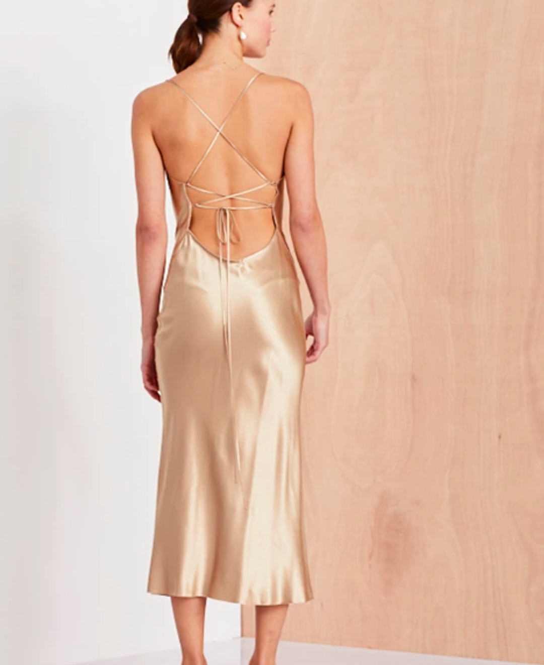 Bec and Bridge Amazonite Dress Gold Size 6 for rent on The Volte - main image