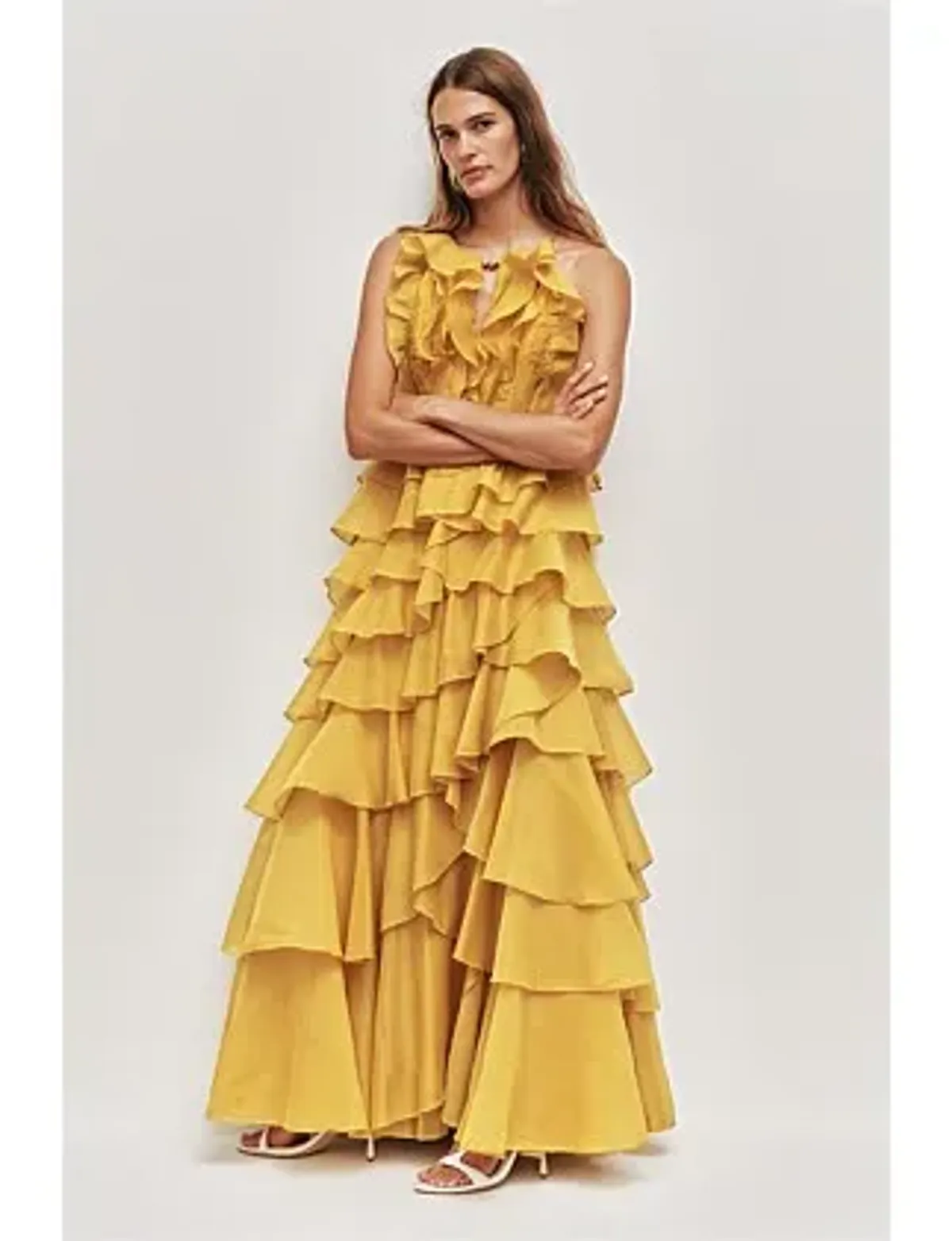 Aje Cleo Gown Chartreuse Size 12 - Image 3
