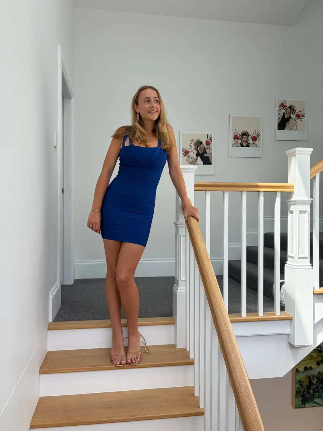 Hervé Léger Bandage Mini Dress Cobalt Blue Size S for rent on The Volte - main image