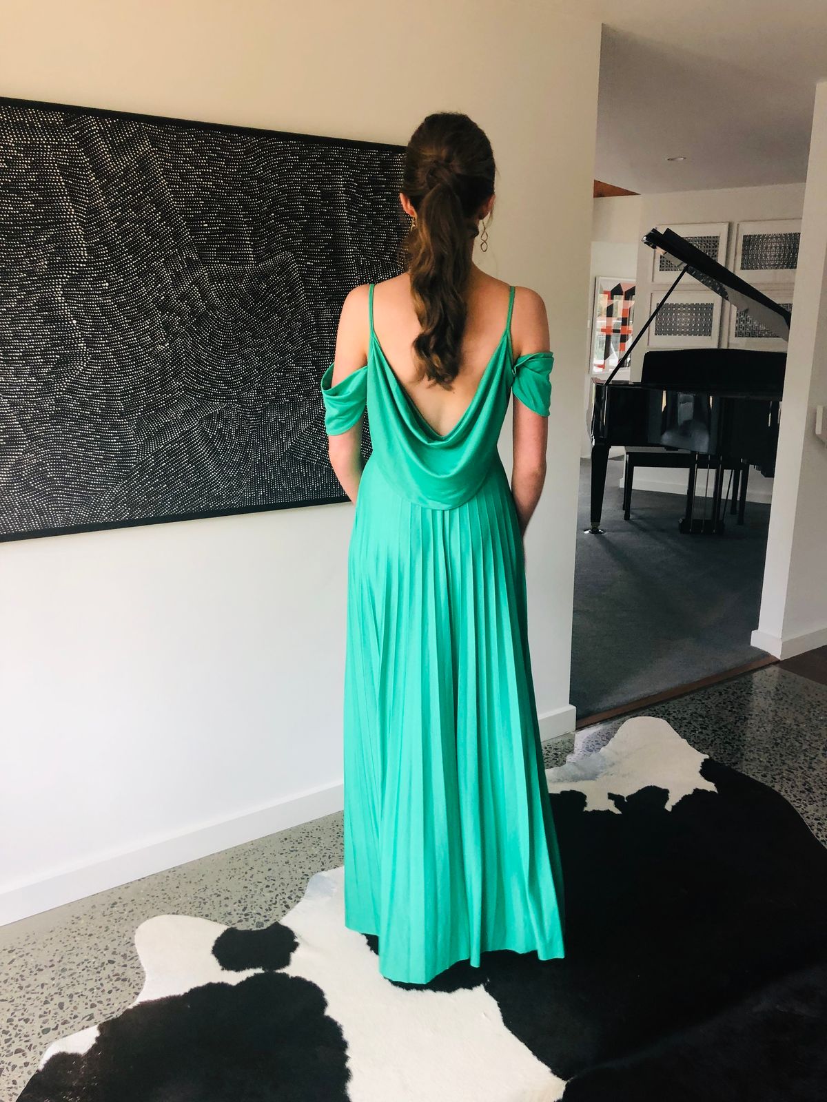 Green Formal Dress size 8 - Image 3