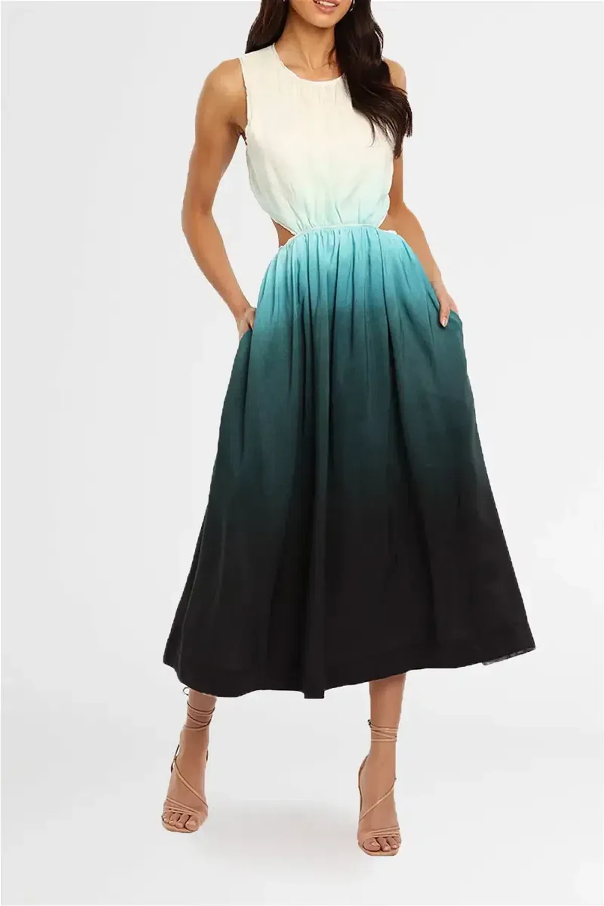 Aje Cosmos Ombre Cut out Midi Dress Size 14 - Image 1