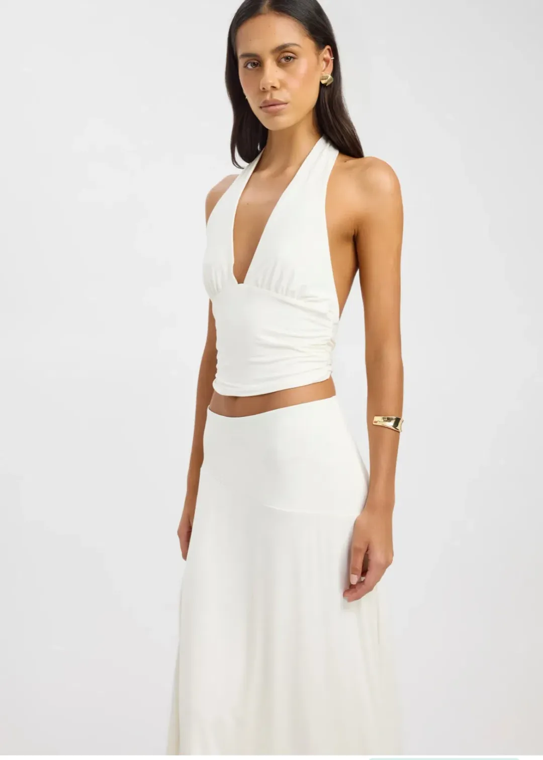 Kookai Zali Skirt & Leni Top in Coconut Milk size 6 for rent on The Volte - main image