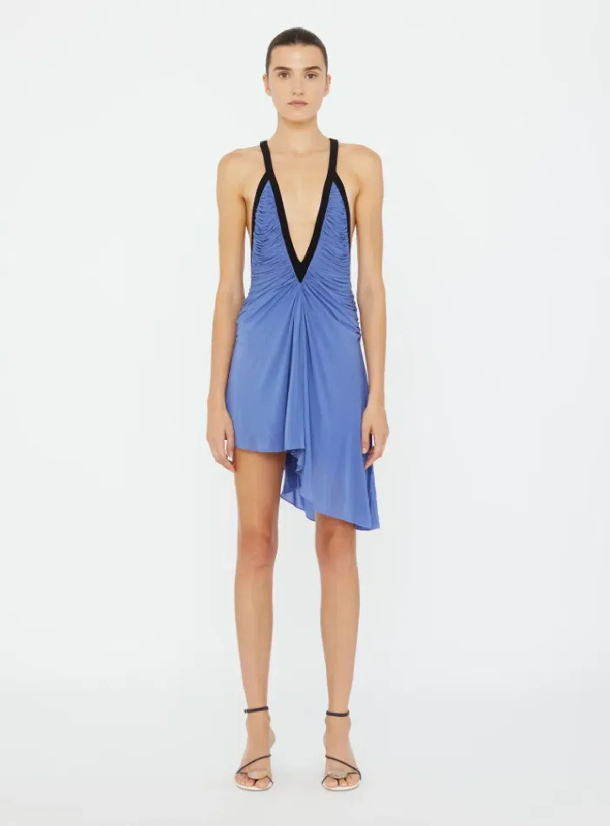 CHRISTOPHER ESBER V-NECK MINI DRESS IN BLUE SIZE 8 - Image 2