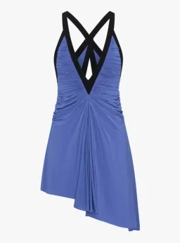 CHRISTOPHER ESBER V-NECK MINI DRESS IN BLUE SIZE 8 for rent on The Volte - image 3