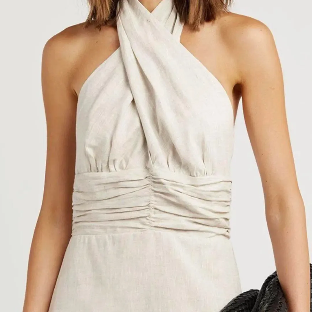 Dissh Halter Linen Midi Size 6 for rent on The Volte - main image