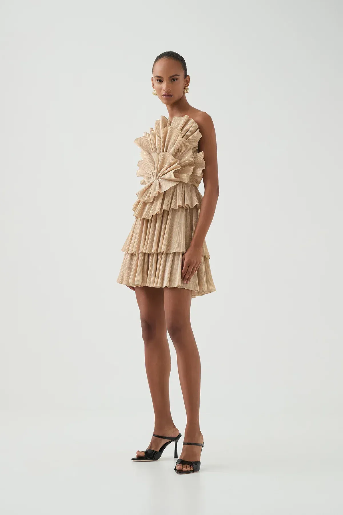 Aje Kyra Mini Dress in Gold Size 8 - Image 1