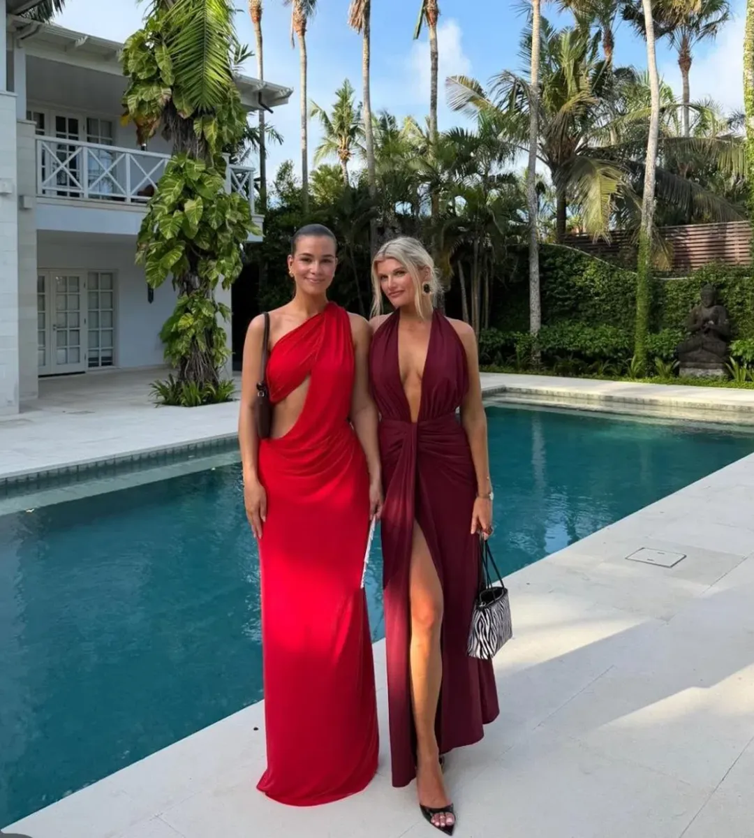 MISHA THE SOLSTICE CUPRO DRESS in CHERRY RED SIZE XS / 6 - 8 for rent on The Volte - main image