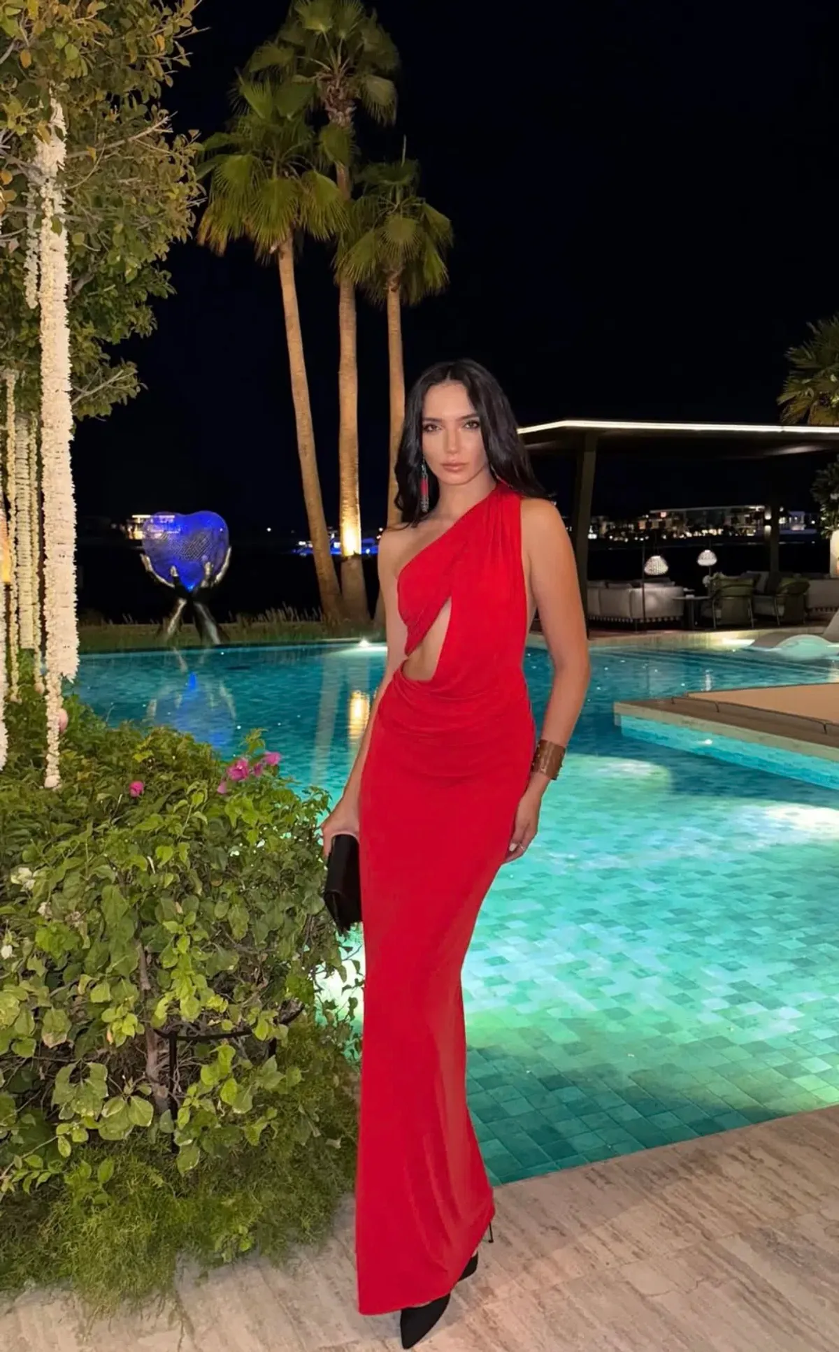 MISHA THE SOLSTICE CUPRO DRESS in CHERRY RED SIZE XS / 6 - 8 - Image 4