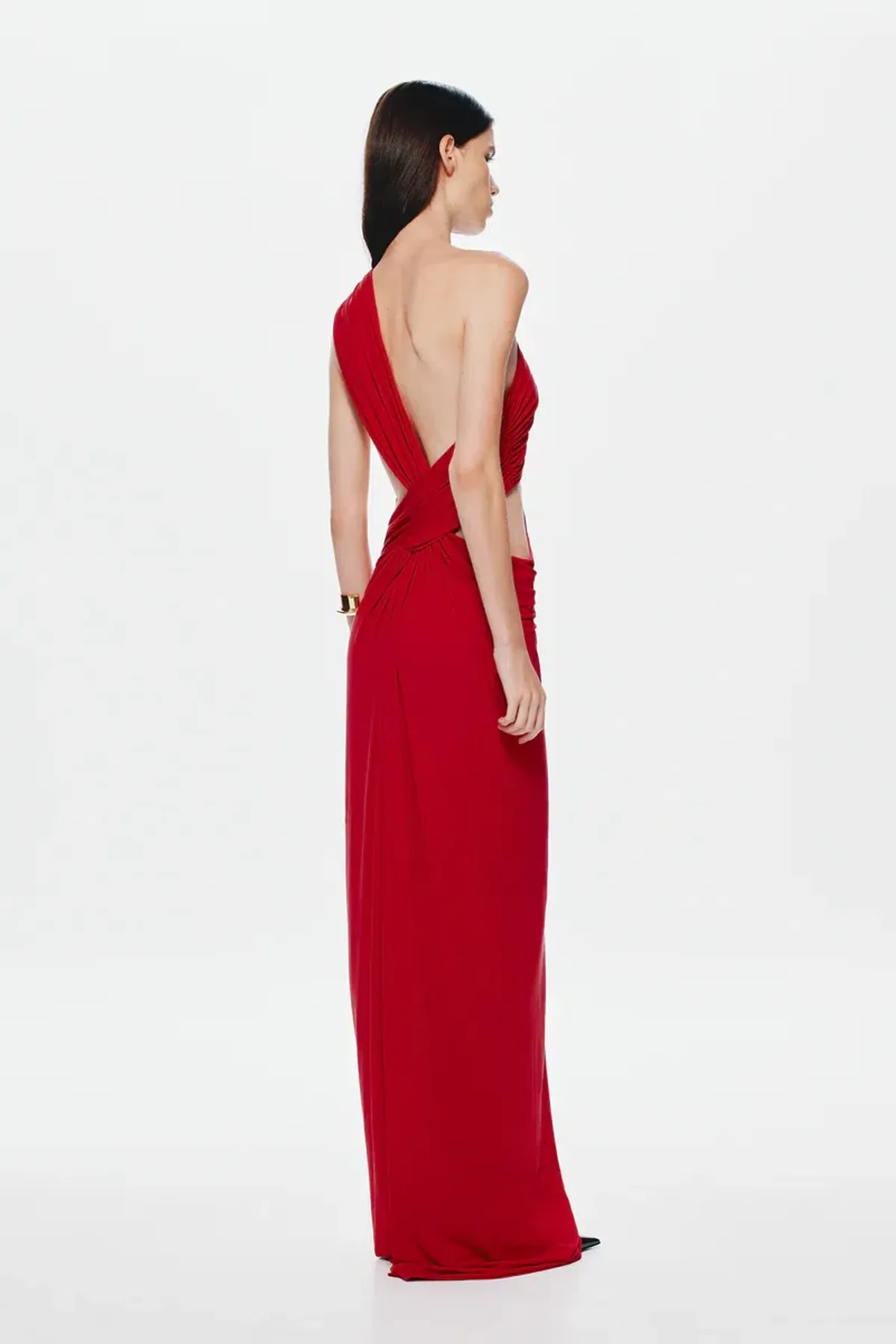 MISHA THE SOLSTICE CUPRO DRESS in CHERRY RED SIZE XS / 6 - 8 - Image 7