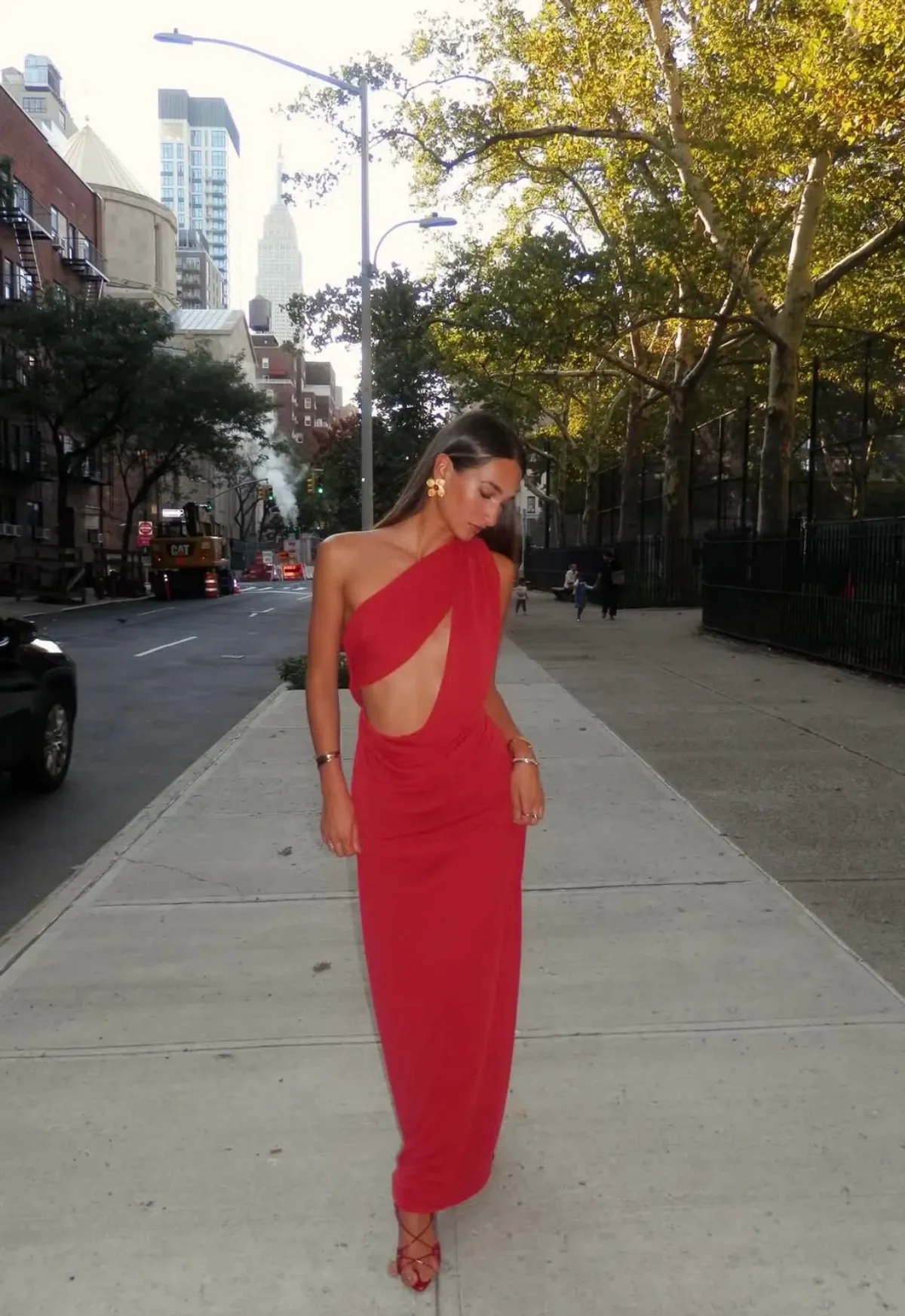 MISHA THE SOLSTICE CUPRO DRESS in CHERRY RED SIZE XS / 6 - 8 - Image 2