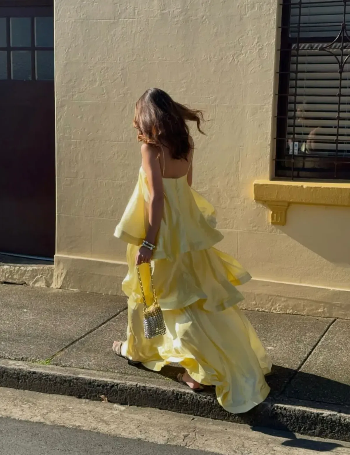 Elliatt Tilly Tiered Maxi Dress size L / 12 Butter Yellow - Image 2