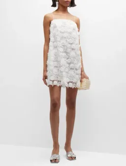 Zimmermann Raie Lace Flower Mini Dress Ivory Size 0 / AU 8 for rent on The Volte - image 3