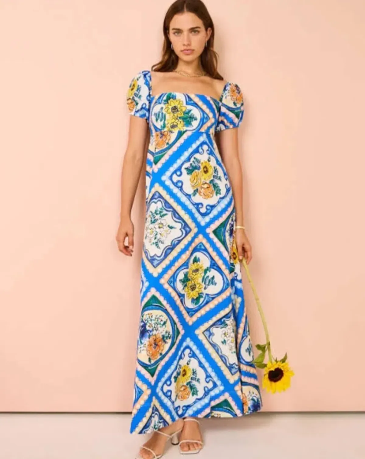 By Nicola Mariposa Maxi Dress in Azure Floral Size 10 for rent on The Volte - main image
