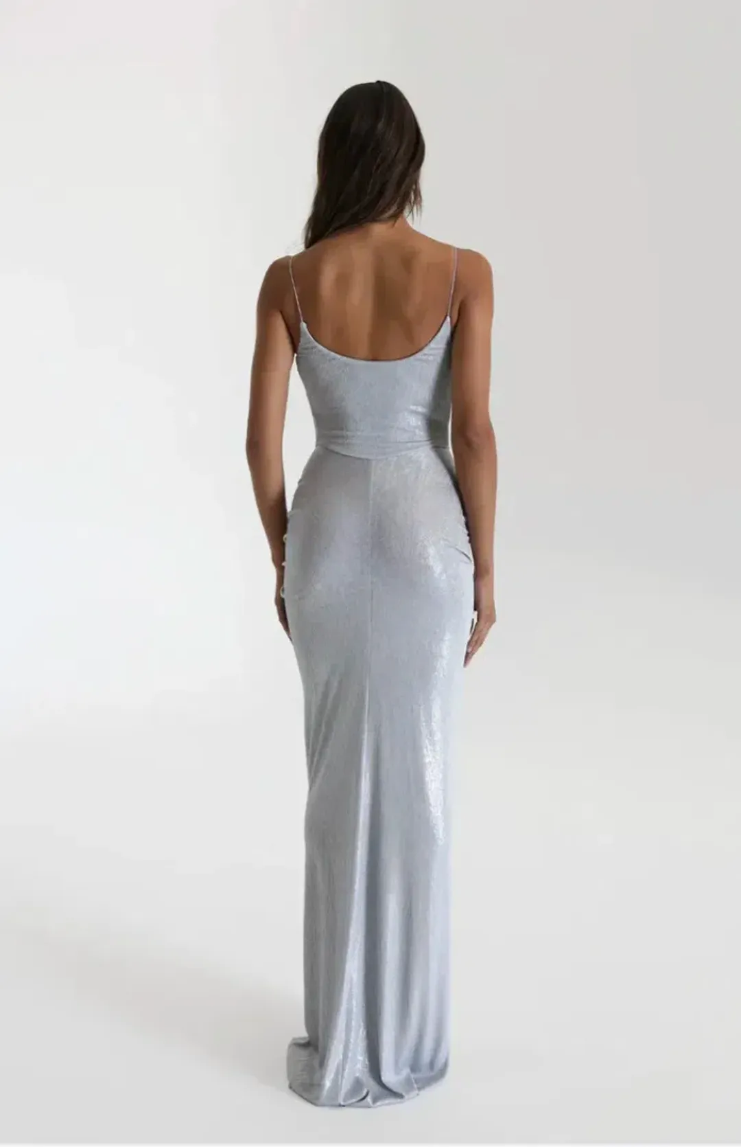 Natalie Rolt Allora Gown in Silver size s for rent on The Volte - main image